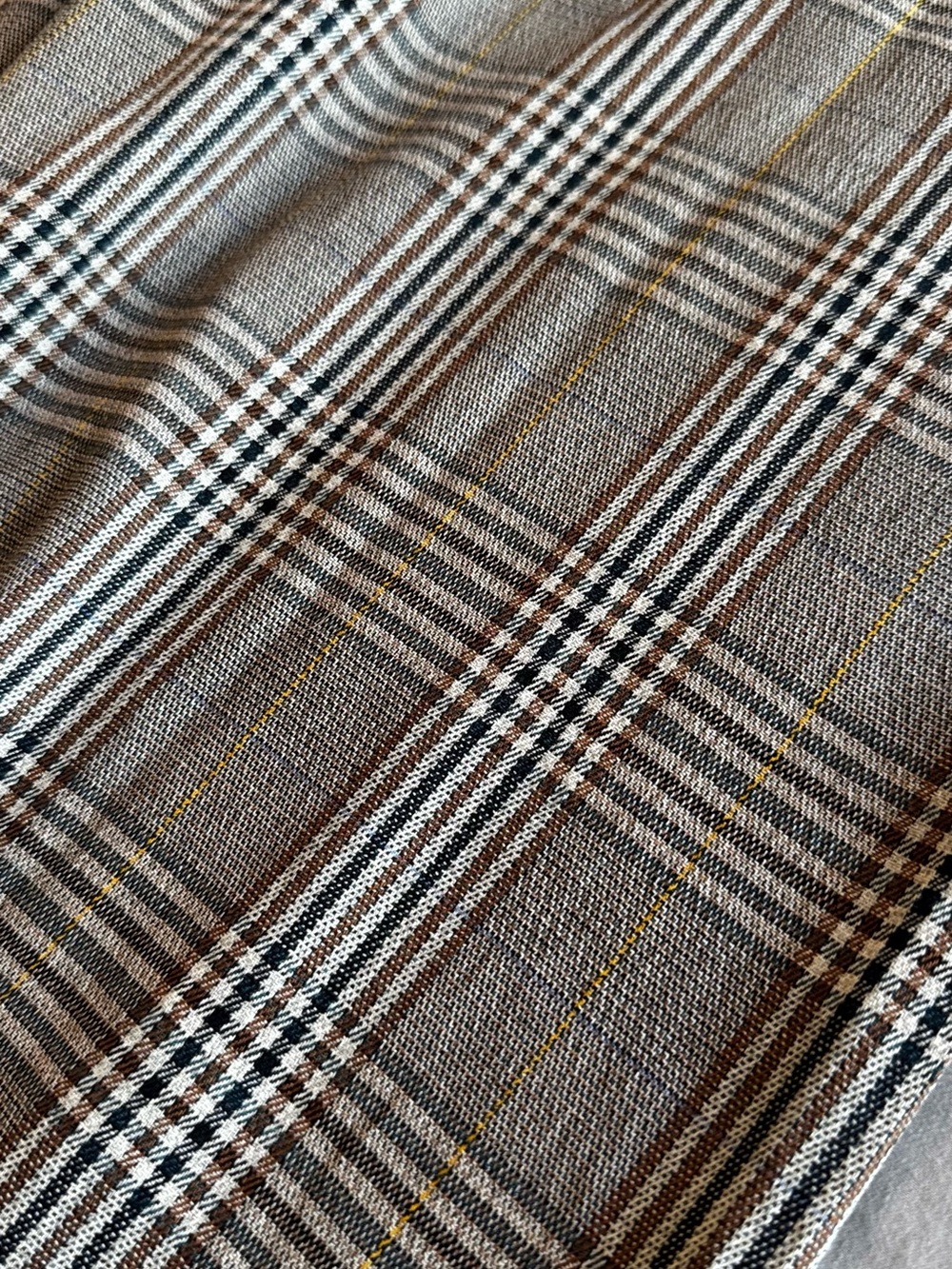 MADEWELL Huston Classic Plaid Wide-Leg Pant - Black & Brown Trousers Dress Pants - Picture 11 of 16